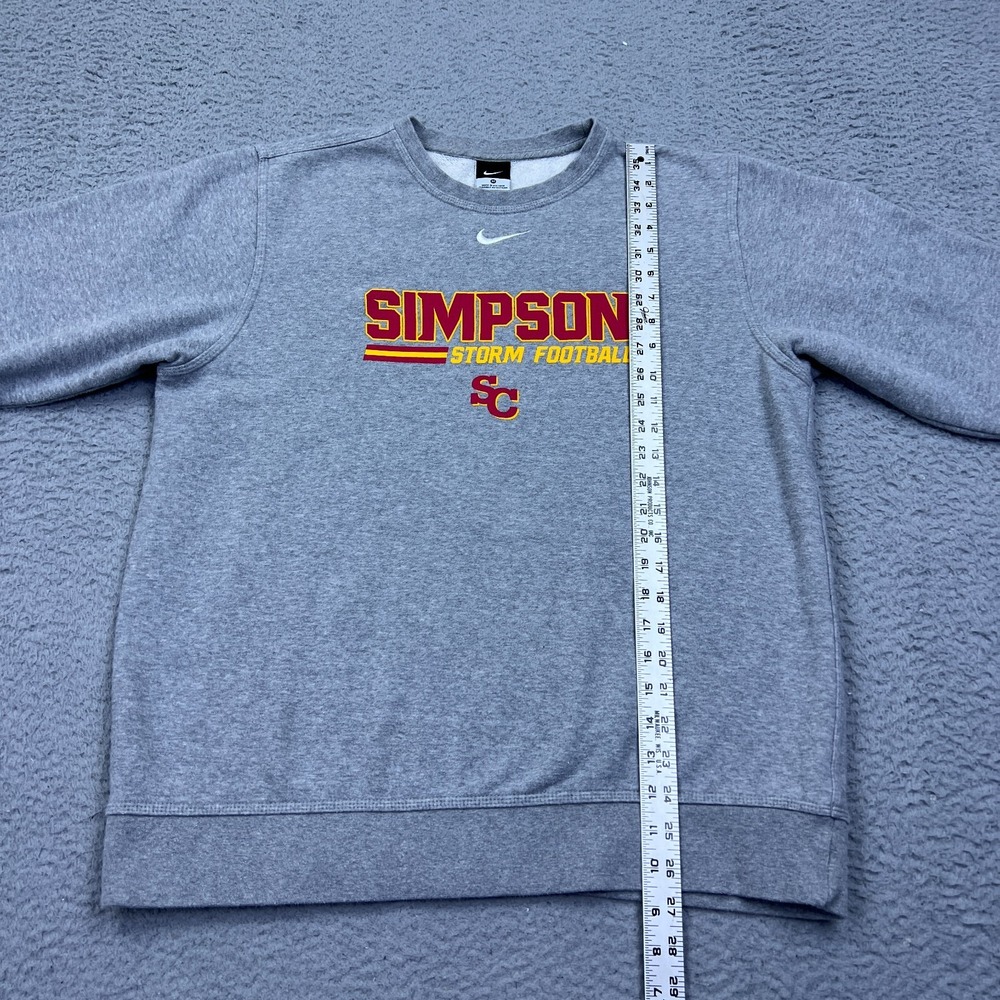 Nike Simpson Storm Football Sweatshirt M Gray Crewneck Pullover Center Swoosh SC - Picture 6 of 12